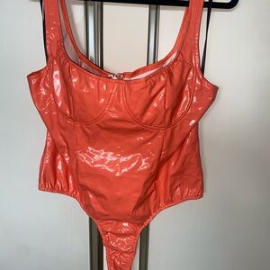 Shiny Orange Bodysuit